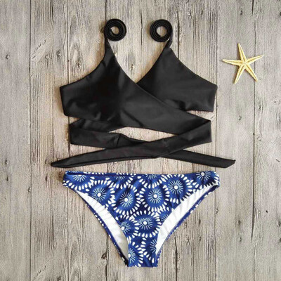 

Roseonmyhand Women Printing Bandage Bikini Set Brazilian Swimwear Beachwear Swimsuit