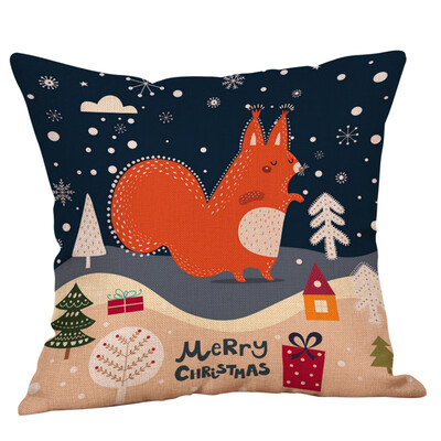 

Siaonvr Cotton Linen Christmas Snowman Tree Zipper Closure Pillow Case Throw Cushion