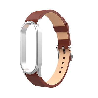 

〖Follure〗Replacement Leather Wristband Band Strap Metal Case For Xiaomi Mi Band 4