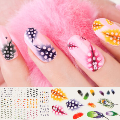 

One Sheet Feather 3D Nail Art Water Decal Sticker Decoration