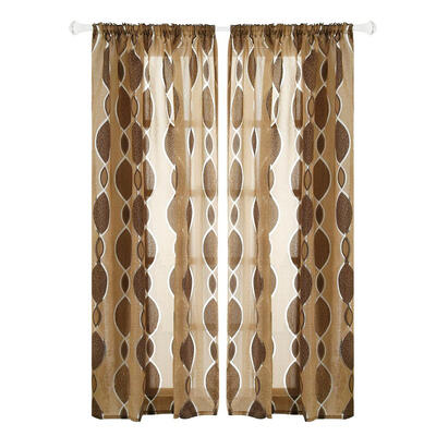 

Circle Cut Flower Bubble Print Window Blinds Drapes Half Blackout Curtains