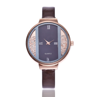 

New fashion ball watch female Roman scale belt quartz watch