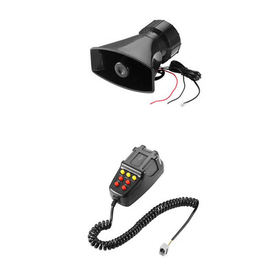 

12V 100W Electric Air Horn Car Truck Siren Speaker 7 Sound Tone Horn Amplifier Speaker System 300DB