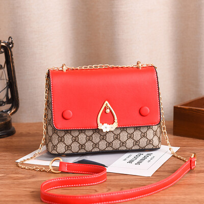 

Square bag ladies fashion simple ladies one shoulder oblique cross bag collision color chain bag small&fresh