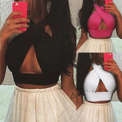 

Hot Women Sexy Backless Vest Bandage T-Shirt Tank Top Bra Tops Halterneck Shirt