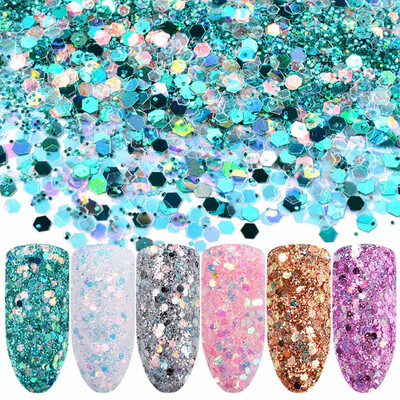 

Toponeto 6Color Sequin Powder Dazzling Sticker Colorful Nail Art Decoration