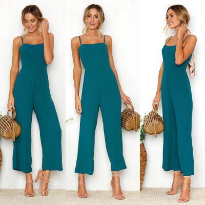 

Womens Casual Knitting Sleeveless Pants Suspenders Rompers One-Piece Jumpsuits