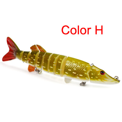 

New Hot 128cm21g Artificial Fishing Lure Bait 3D Eyes 9 Segments Fish Lures 2 Hooks Sea Fishing Swimbait Tackle