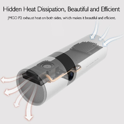 

JMGO P2 Portable DLP Projector HD Android TV Box HiFi Bluetooth Speaker 250 ANSI Lumens 3D WIFI Miracast Airplay UK Plug