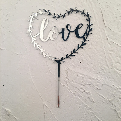

FUNNYBUNNY Valentines Day Acrylic Inserts Love Pentagram Love Happy Birthday Cake Insert Christmas Decorations for Home
