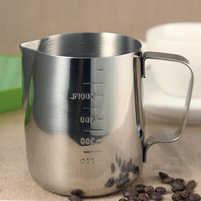 

600ml Stainless Steel Coffee Pitcher Milk Frothing Cup Mugs with Measurement Marking Frothing PitcherCoffee Pitcher