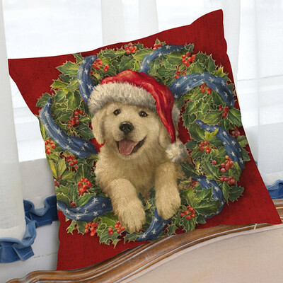 

Siaonvr Christmas Printing Dyeing Sofa Bed Home Decor Pillow Cover Cushion Cover E