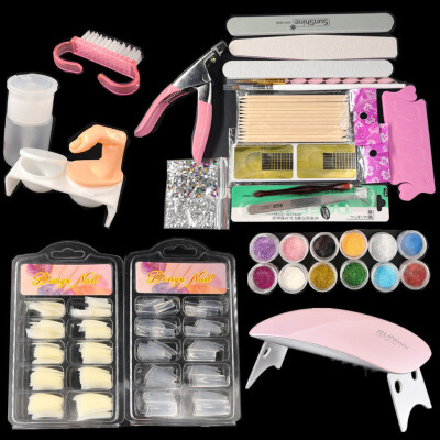 

Toponeto Pro 21 in 1 Acrylic Nail Art Tips Liquid Buffer Glitter Deco Tools Full Kit Set