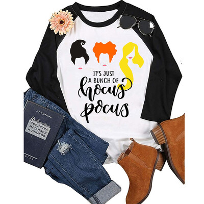 

Tailored Women Long Sleeve Letters Print Loose Round-neck T-shirt Halloween Blouse Tops