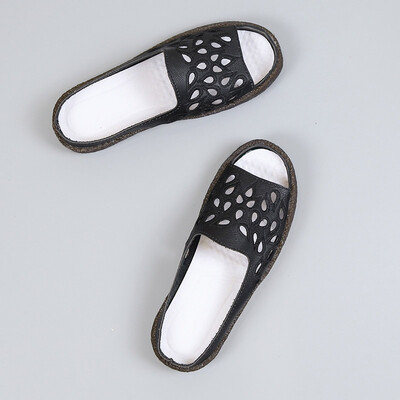 

Mothers sandals flat soles Roman shoes soft soles summer comfort Baotou semi-slippers hollow shoes for pregnant women