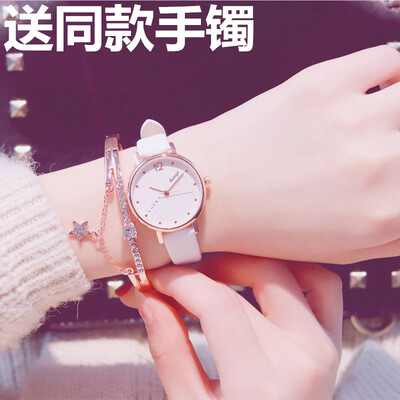 

The Korean version of the watch girl student is simple candy color cherry blossoms lovely soft girl junior high school student
