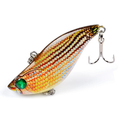 

VIB Fishing Lures with Treble Hooks 3D Eyes Lifelike Fishing Bait Artificial Hard Bait Lure