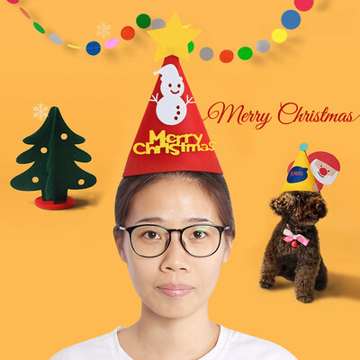 

Cute Unisex Non-woven Christmas Hat Adult Children Cap Festival Party Decoration Christmas Decoration Hat Christmas Cap
