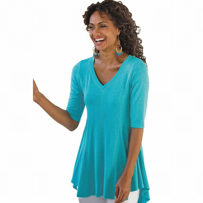 

Solid color V-neck half sleeve short short long long casual top T-shirt