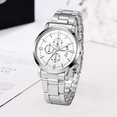 

Gobestart New Luxury Men Fashion Stainless Steel Calendar Multi Needle Sports Quartz Watch