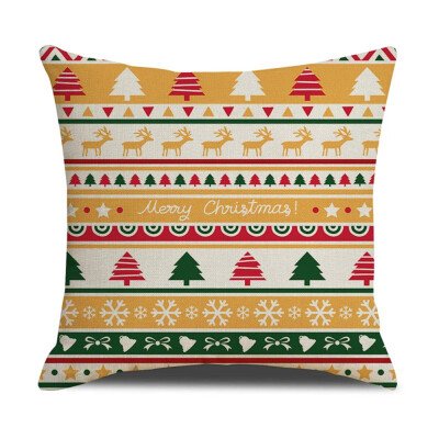 

Nordic Style Cushion Covers Deer Geometric Pillow Cases Linen Cotton Christmas Pillow Covers Home Bedroom Sofa Decoration