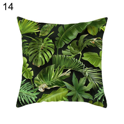 

Tropical Plant Leaf Pillow Case Cushion Cover Sofa Bed Car Cafe Office Decor