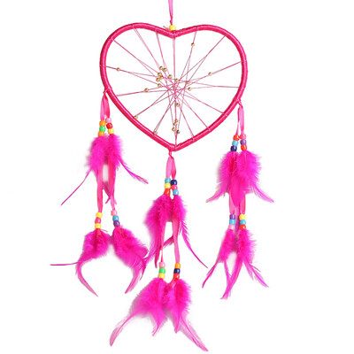 

Heart Shape Dream Catcher with Feathers Wall Car Hanging Decor Ornament