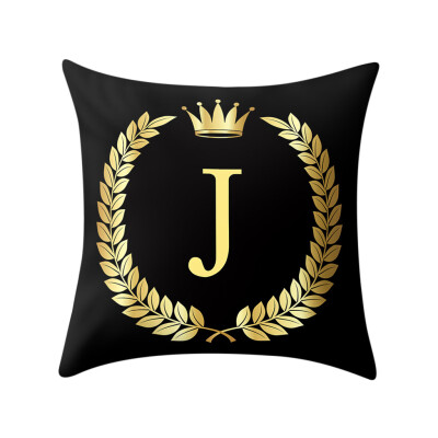 

Siaonvr Pillow Cover Black&Gold Letter Pillowcase Sofa Cushion Cover Home Decor