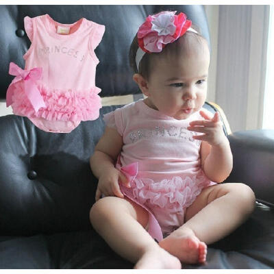 

Infant Kids Baby Girls Pink Lace Romper Jumpsuit Bodysuit Clothing Outfits Set