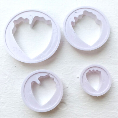 

4Pcs Peony Petal Fondant Cake Mold Plastic Cookie Cut Imitate Real Flower Cake