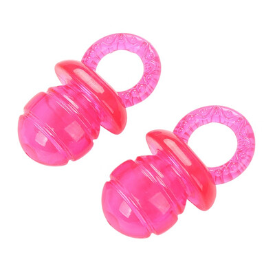 

2 Pcs Small Dogs Molar Toy Pet Dog Toys TPR Transparent Nipple Chewing Toy Reducing Pressure Solving Boredom Dog Supplies