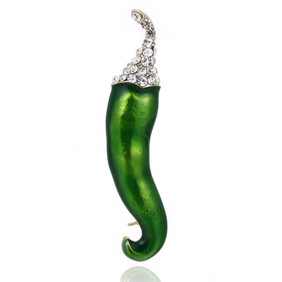 

Vivid Pepper Brooch Chili Vegetables Brooches For Women Girls Suit Dress Accessories Gold Color Pins