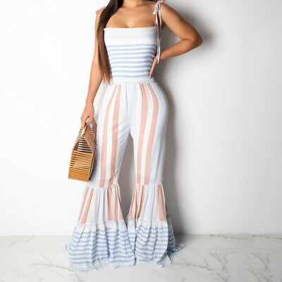 

Sexy Women Clubwear Summer Playsuit Party Jumpsuit Romper Bell-bottom Trousers