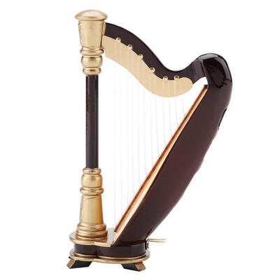 

Greensen Wooden Miniature Harp Replica with Gift Case Instrument Model Musical Gifts Ornaments