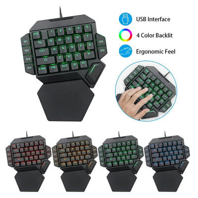 

Wired Gaming Keypad Keyboard One-Handed 35 Keys LED Backlit Macro Definition Mechanical Keyboards