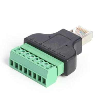 

RJ45 Male to Screw Terminal 8 Pin Connector Ethernet Cable Adapter for CCTV