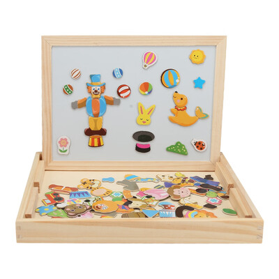 

Wooden Magnetic Puzzle Kids Jigsaw Drawing Board Educational Toys