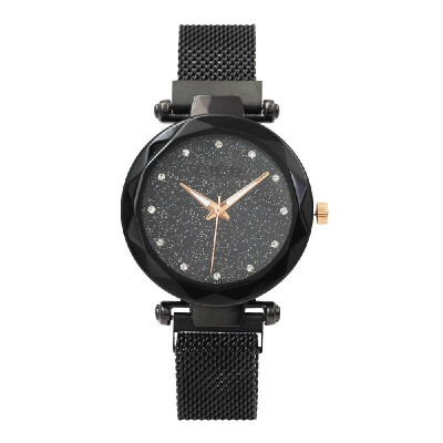 

Women Fashion Brilliant Starry Night Dial Watch Lady Simple Exquisite Metal Quartz Wrist Watch