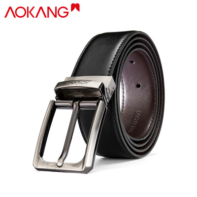 

Aokang flagship store official leather belt casual youth mens pants with pin buckle mens belt 8931502004 black black 125