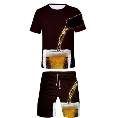 

Toponeto Mens Beer Festival Print Casual Fashion Suit