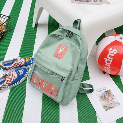 

Schoolbag female Korean version of ulzzang college students backpack high middle school ancient sense of junior high school ins wi