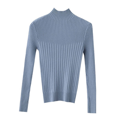 

Autumn And Winter Turtleneck Collar Long Sleeve Sweater Women Solid Color Slim Pullover Casual Knitted Bottoming Shirt Sweaters