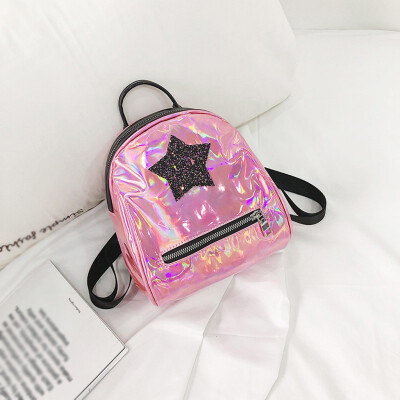 

Tailored Fashion Lady Wild Color Stars Multi-Function Zipper Backpack Student Bag