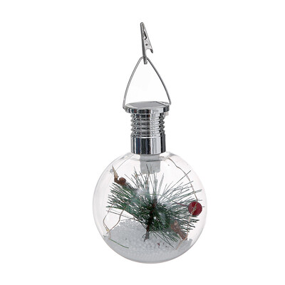 

Gobestart Solar Plastic Ball Bulb Hanging Lamp Christmas Tree Decoration Lamp