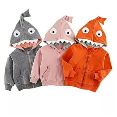 

US Toddler Kids Baby Boy Girl Clothes Shark Hoodie Sweatshirt Coat Tops Jacket