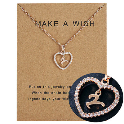 

26 A-Z Letters Name Initial Necklaces For Women Crystal Love Heart Alphabet Family Letter Pendant Necklace Collares Gift Jewelry