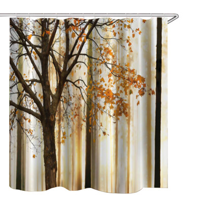 

Maple Landscape Natural Scenery Print Shower Curtain Series Waterproof And Mildew With C Shape Plastic 180180Cm