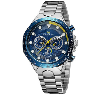 

FORSINING 432 Mechanical Men Watch 10 Meter Waterproof Luxury Business Luminous Wristwatch Date Week 24 Hours Male Watch with Thre