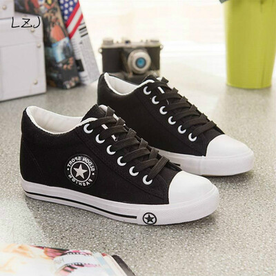 

Summer Sneakers Wedges Canvas Shoes Women Casual Shoes Female Cute White Basket Stars Zapatos Mujer Trainers 5 cm Height tenis