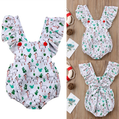 

Newborn Baby Girl Backless Romper Bodysuit Jumpsuit Outfits Sunsuit Clothes